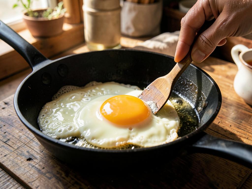 Paso 7: Fríe los huevos con yema líquida