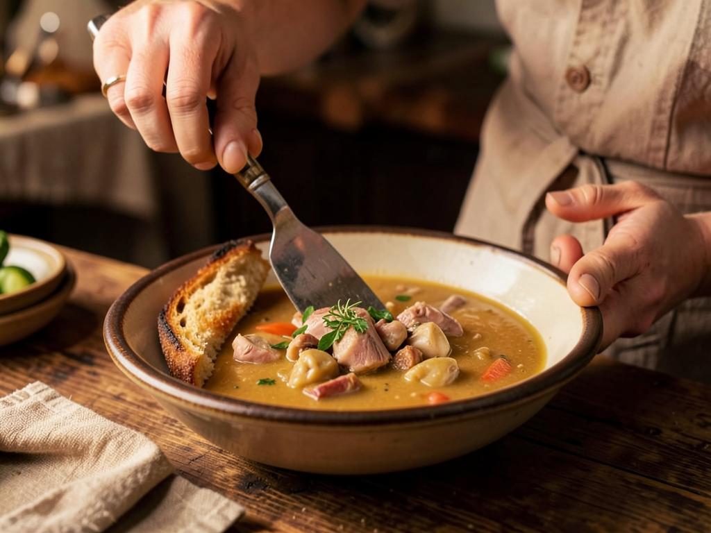 Paso 8: Tuesta el pan y sirve con la sopa