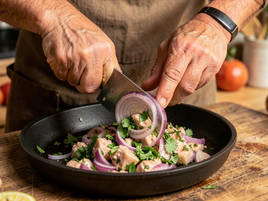 Paso 8: Incorpora cebolla y cilantro
