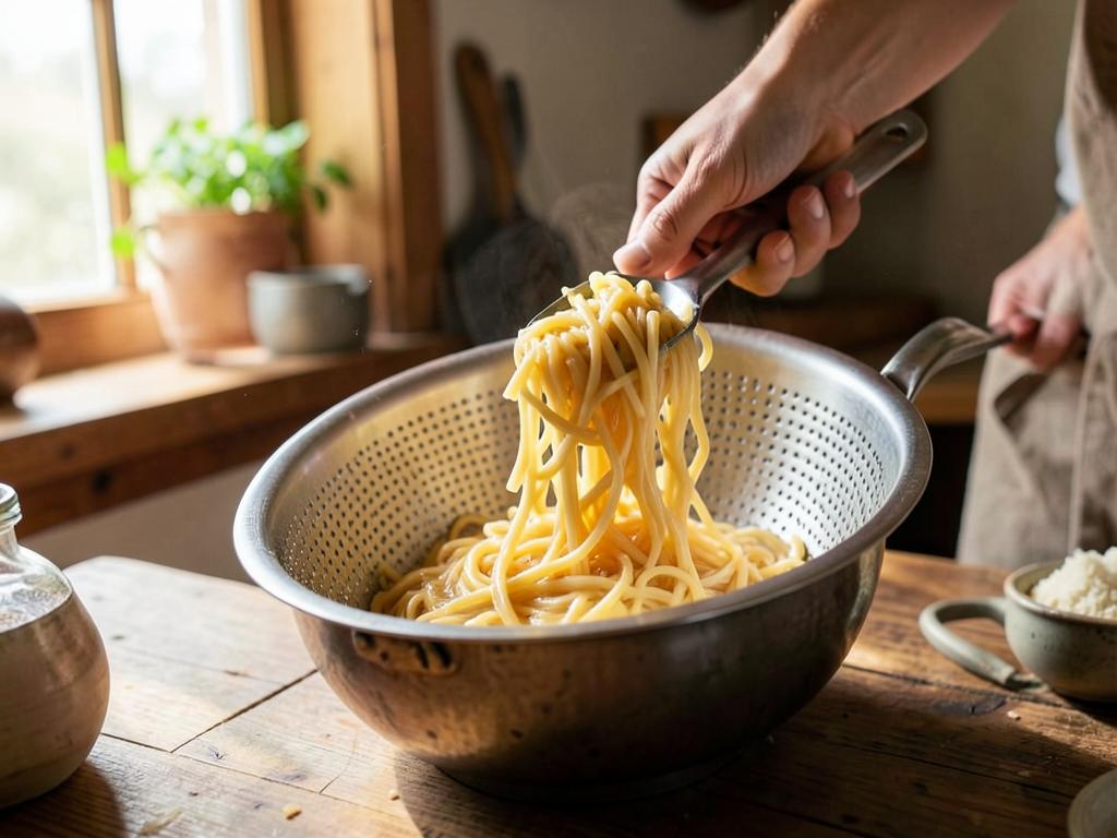 Paso 1: Hierve fideos al dente y enjuaga