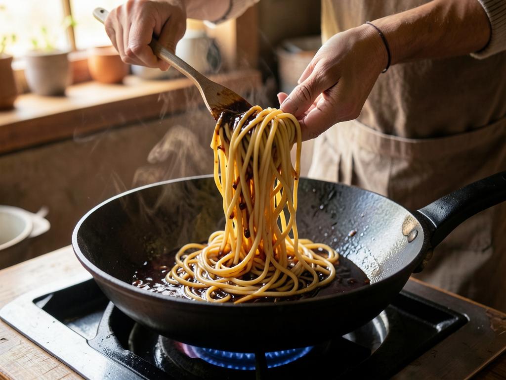 Paso 4: Incorpora fideos y salsas