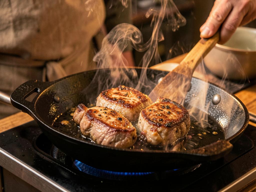 Paso 3: Sella chuletas en sartén caliente