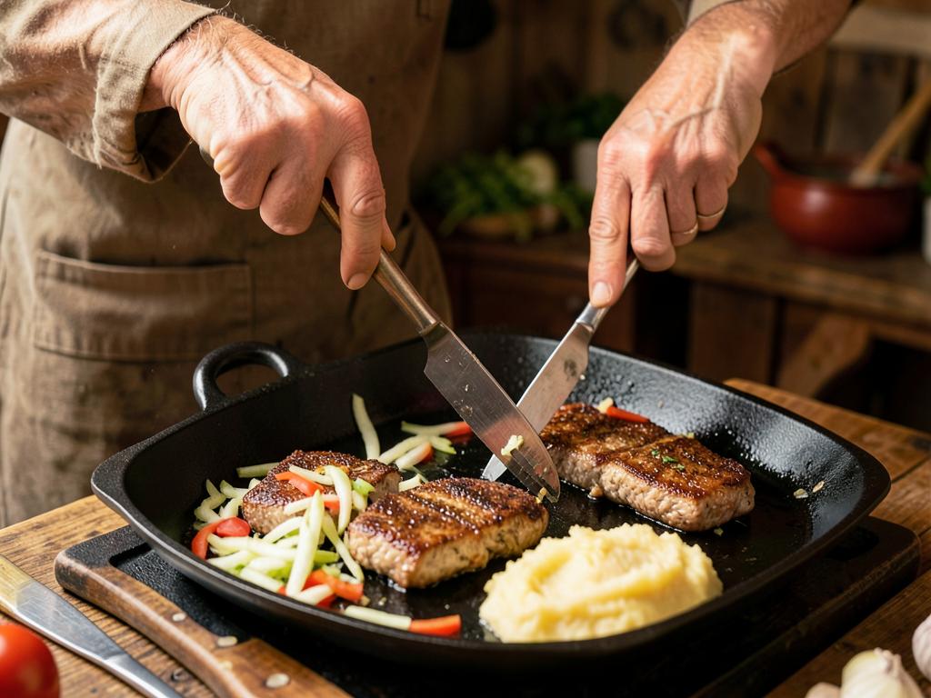Paso 6: Sirve chuletas con chucrut y puré