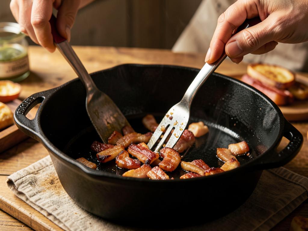 Paso 2: Dora el tocino en cocotte