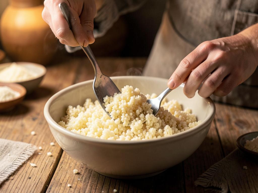 Paso 6: Esponja el couscous con tenedor