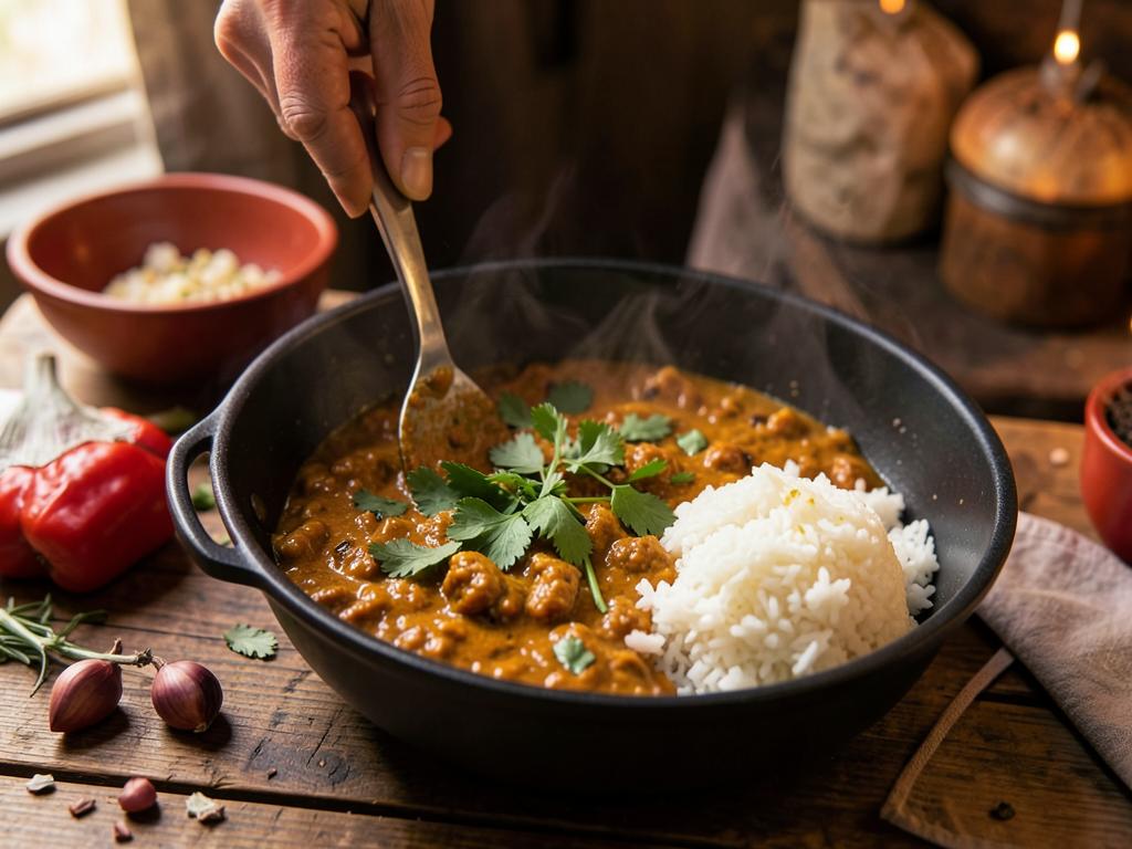 Paso 8: Termina con albahaca y sirve con arroz