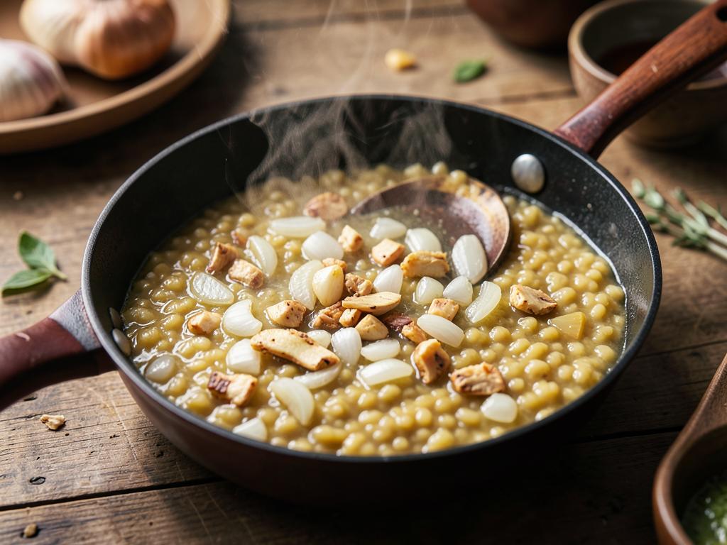 Paso 3: Sofríe cebolla con jengibre y ajo
