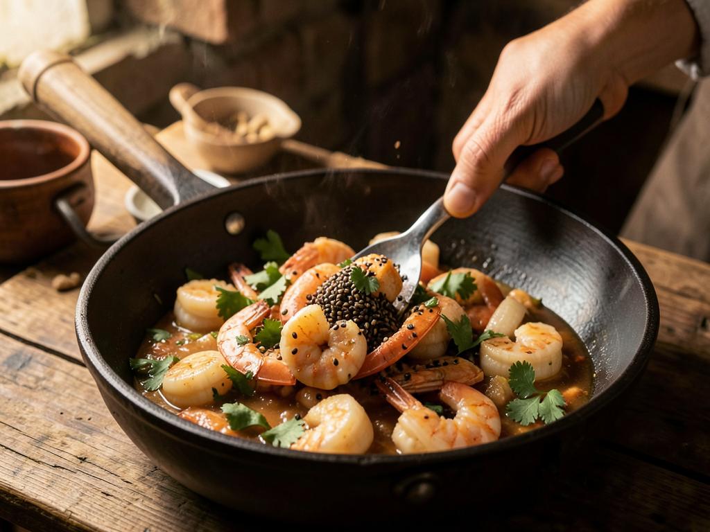 Paso 1: Mezcla camarones con jengibre y sésamo (har gow)