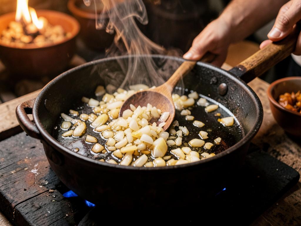 Paso 1: Confita cebolla picada lentamente sin aceite