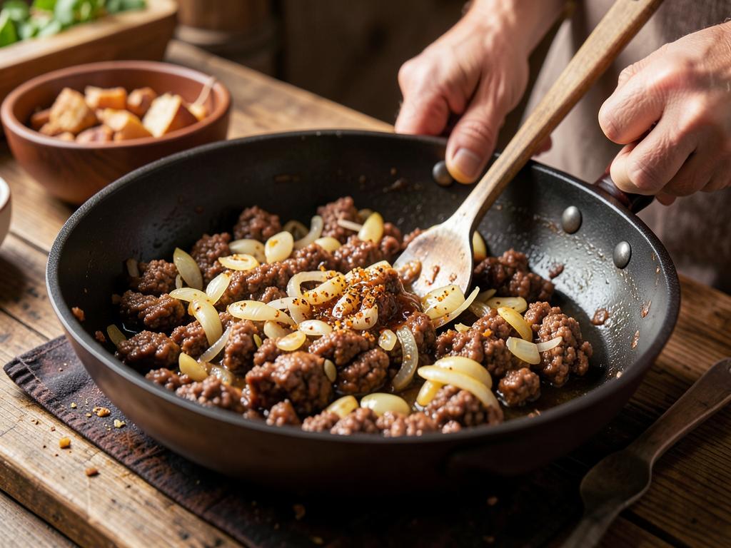 Paso 4: Añade la carne y cocina sin secar
