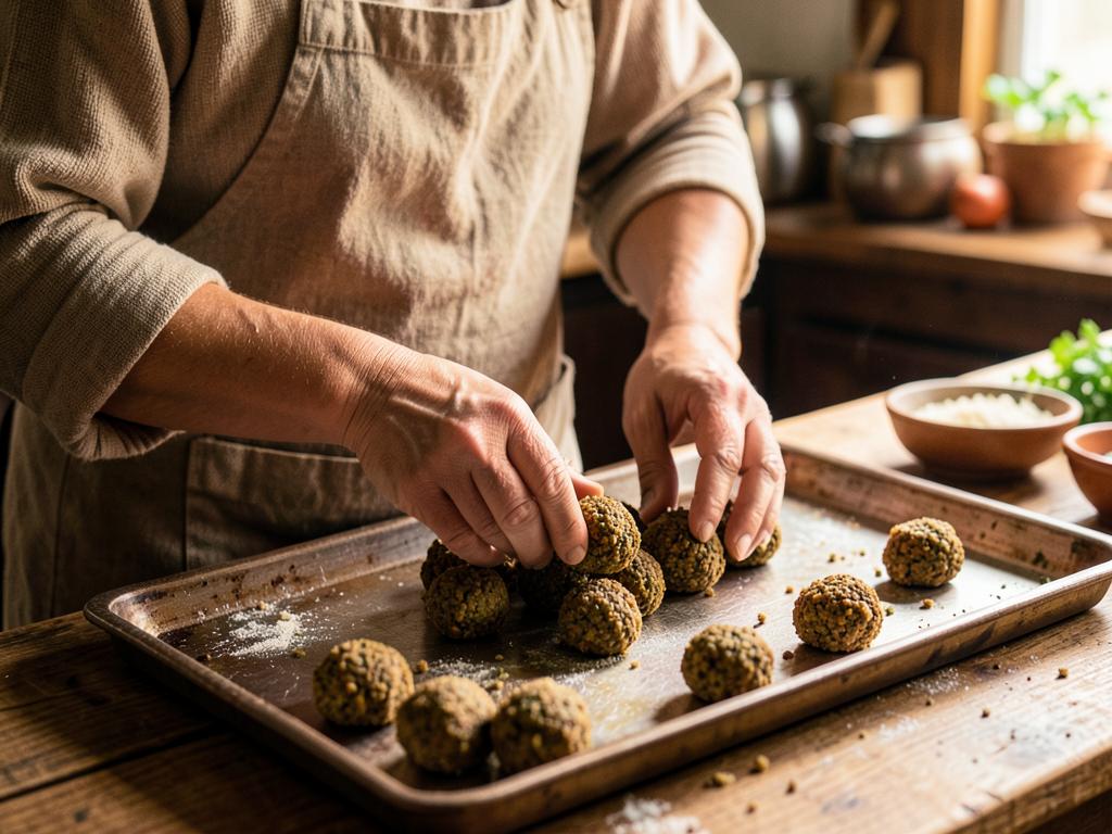 Paso 5: Forma bolitas de falafel