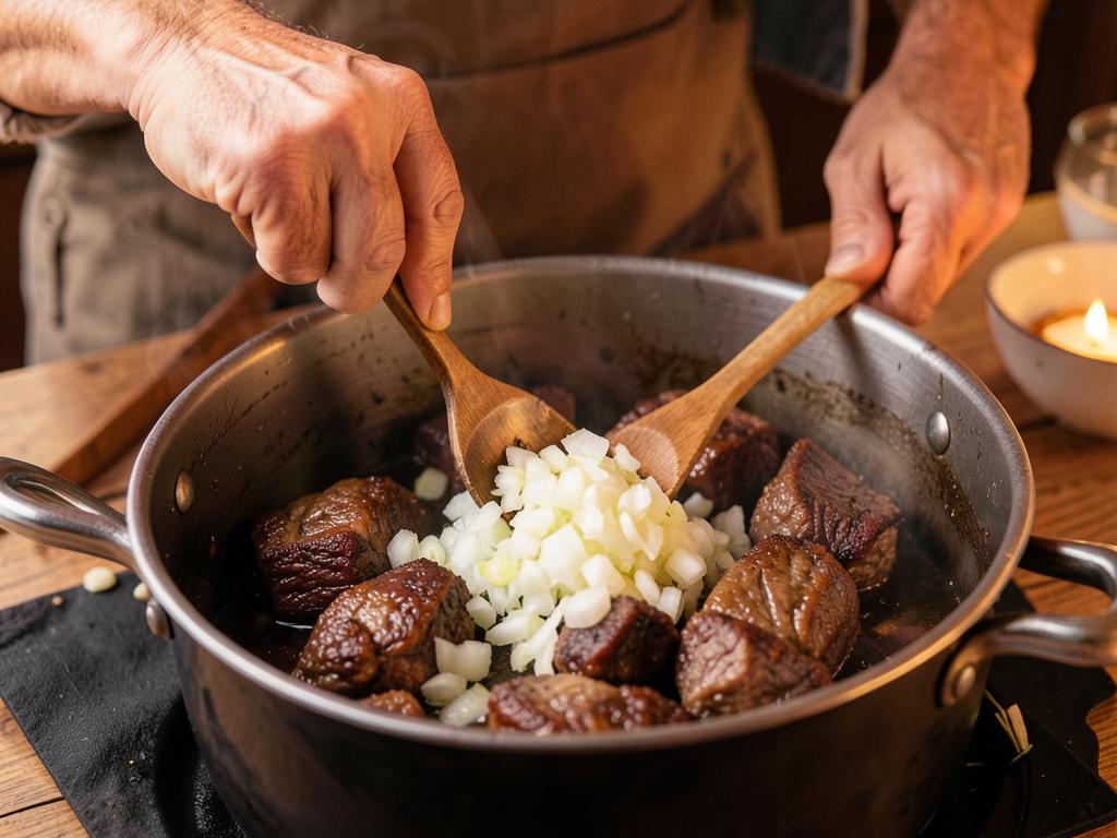 Paso 5: Añade cebolla y ajo picados