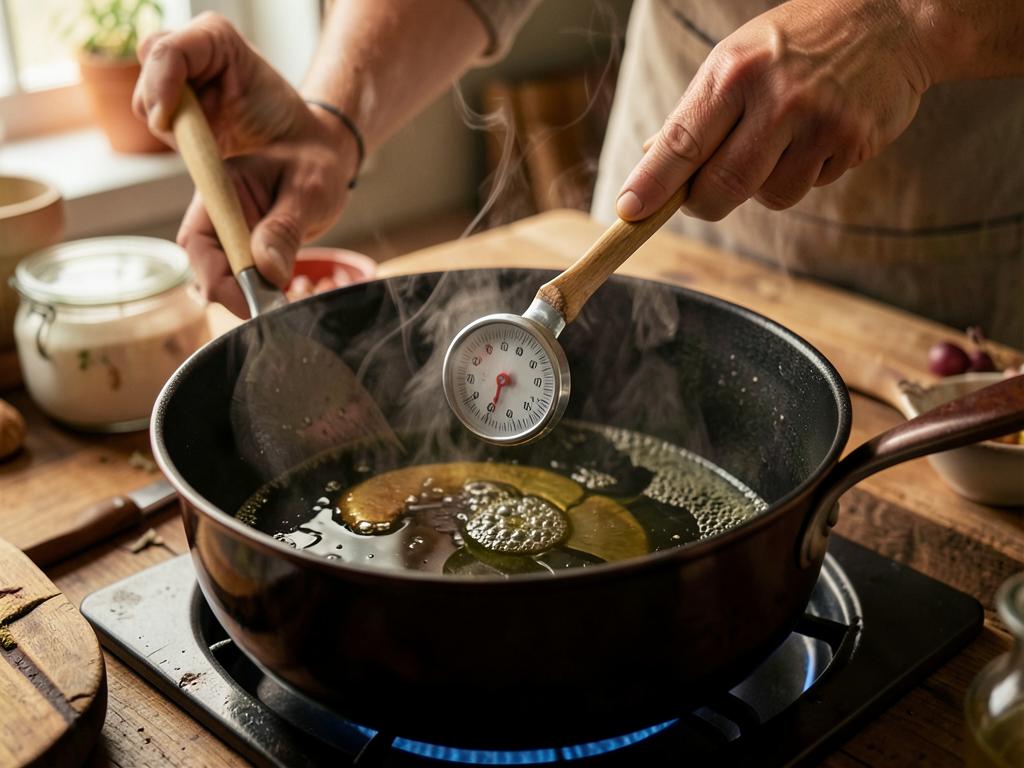 Paso 3: Calienta el aceite a 160°C