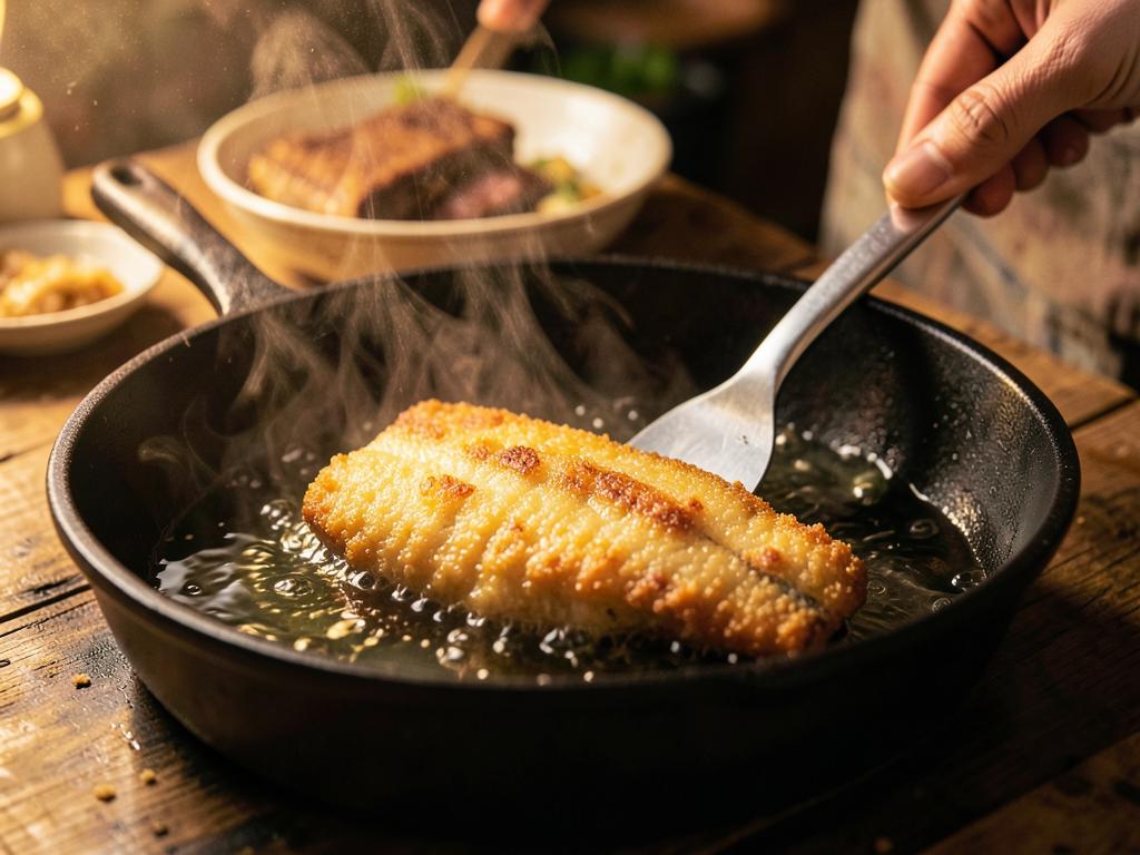 Paso 7: Reboza el pescado y fríe hasta dorar