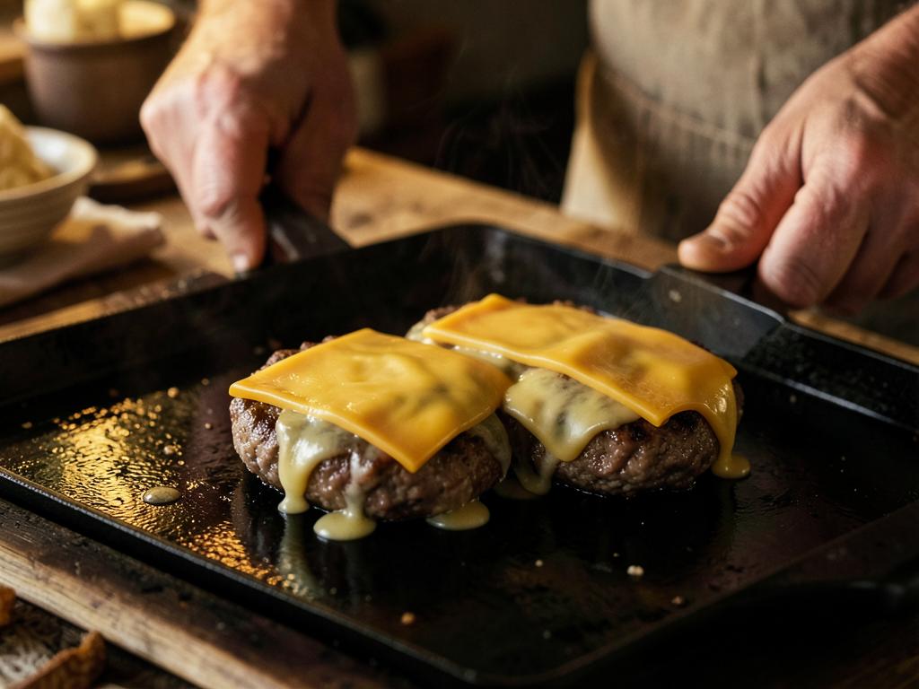 Paso 5: Funde el cheddar sobre cada medallón