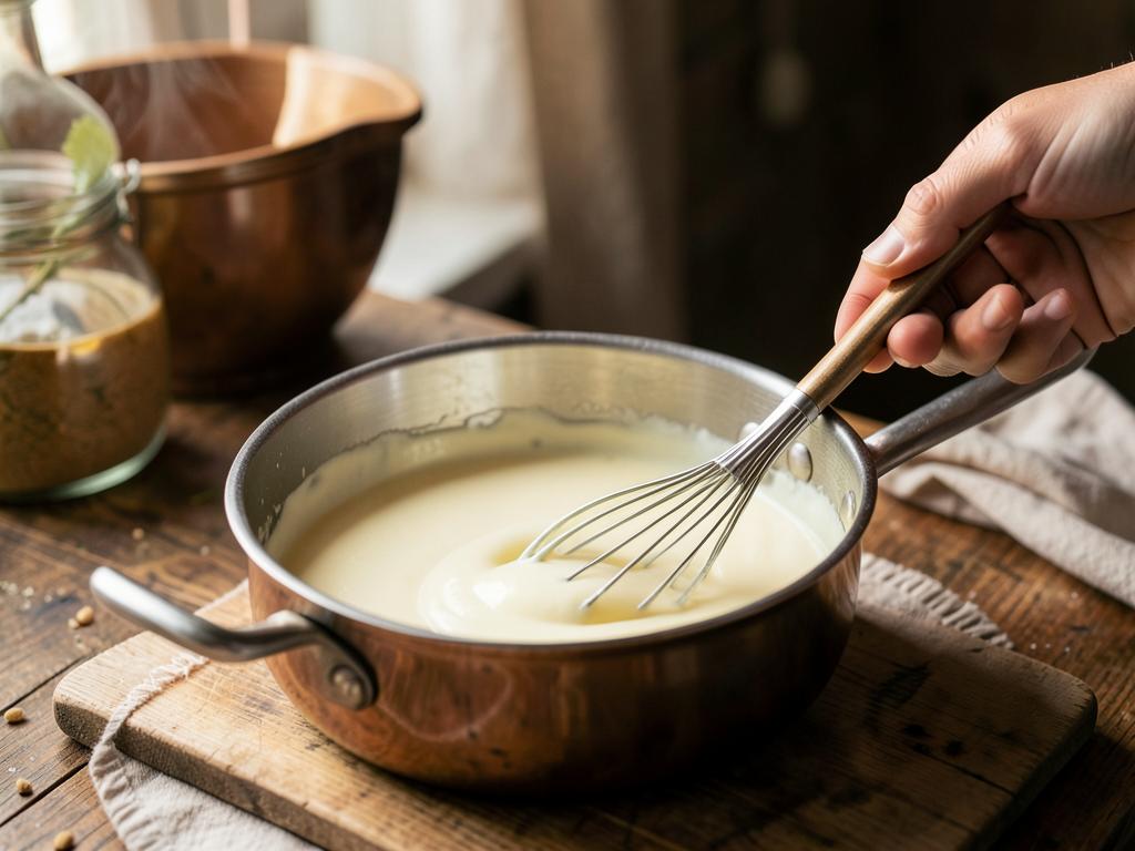 Paso 3: Hace bechamel con mantequilla, harina y leche