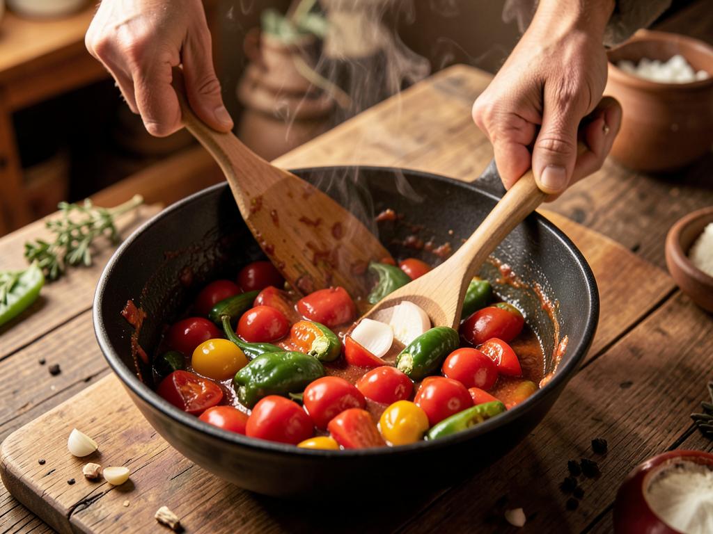 Paso 2: Licúa pimientos, tomate y media cebolla