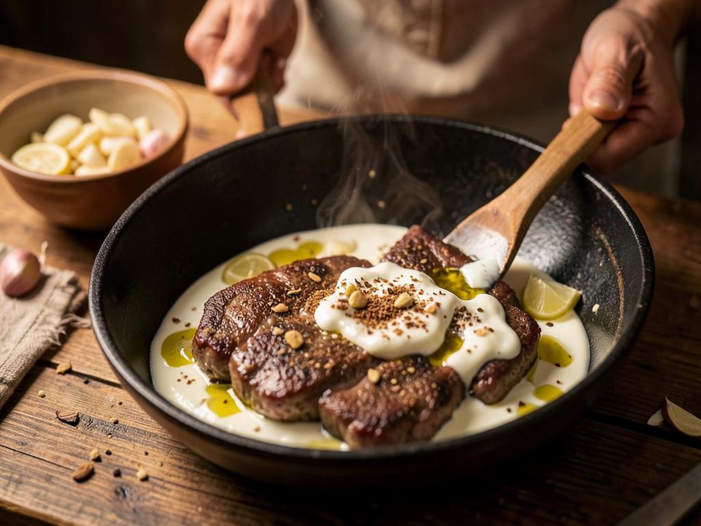 Paso 2: Marina con yogur, especias, ajo, limón y aceite