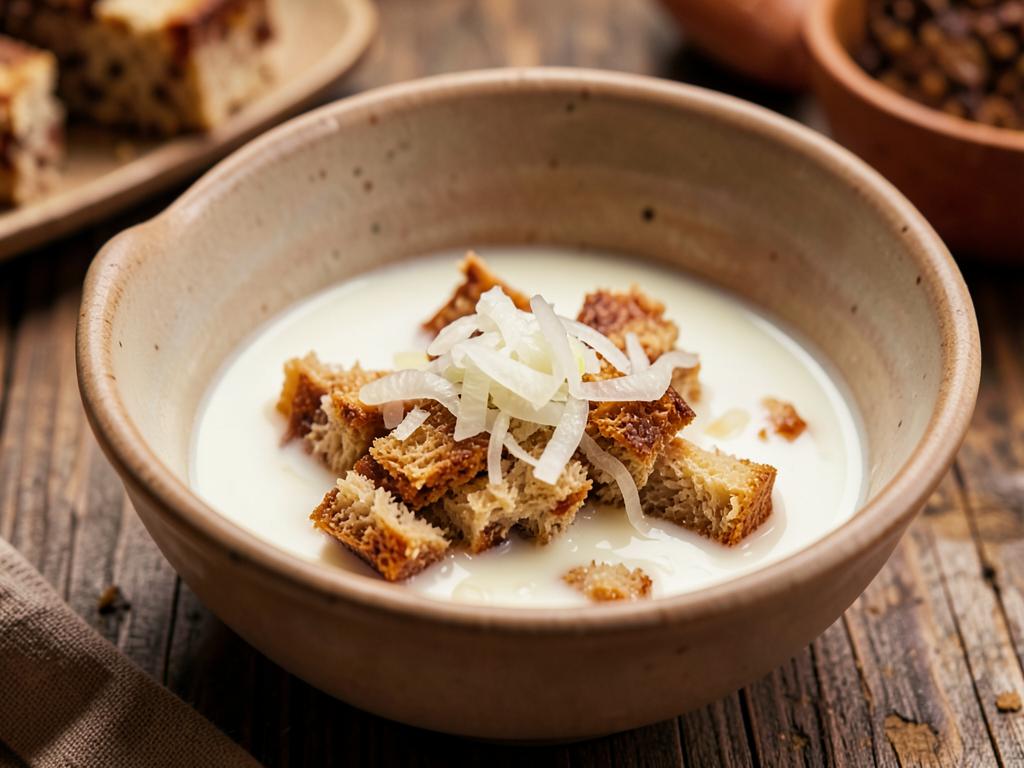 Paso 2: Empapa pan en leche con cebolla rallada