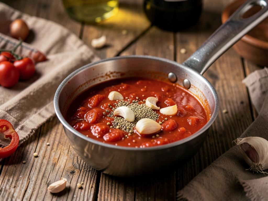 Paso 5: Cocina salsa de tomate con ajo, comino y vinagre