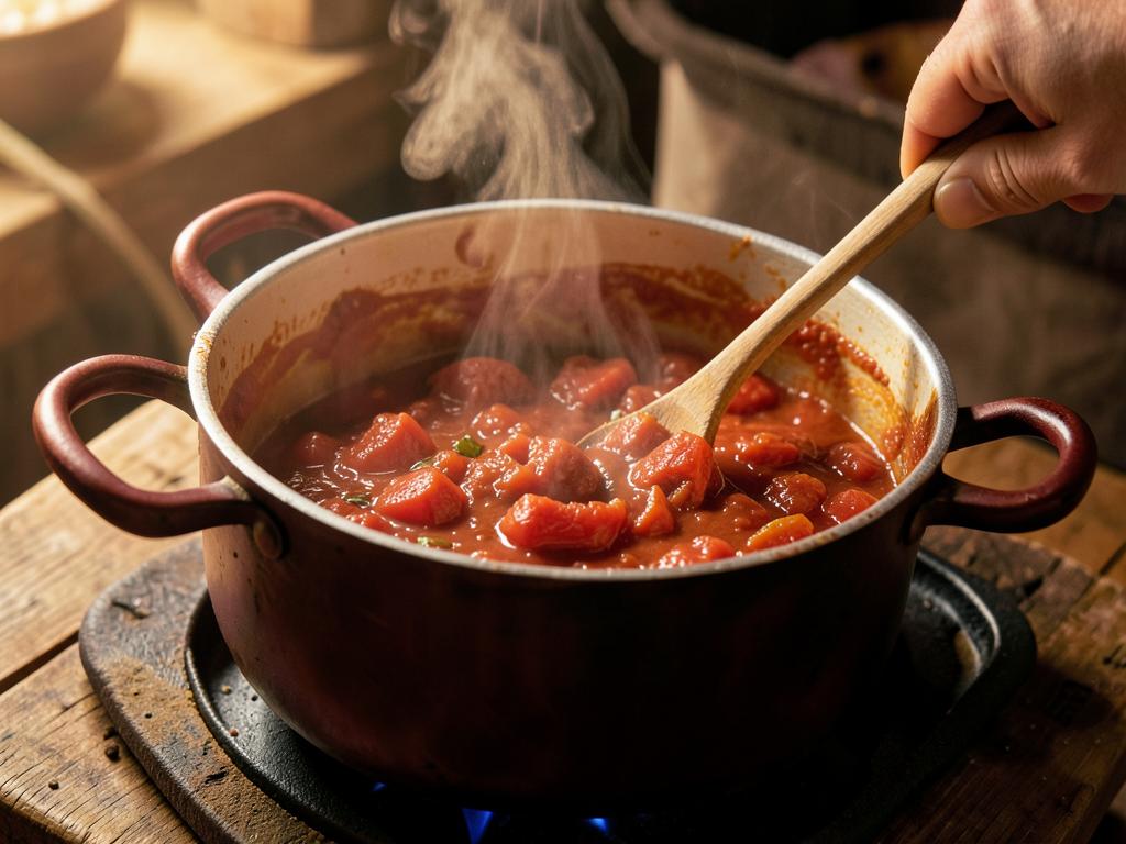 Paso 5: Agrega tomate y cocina lento