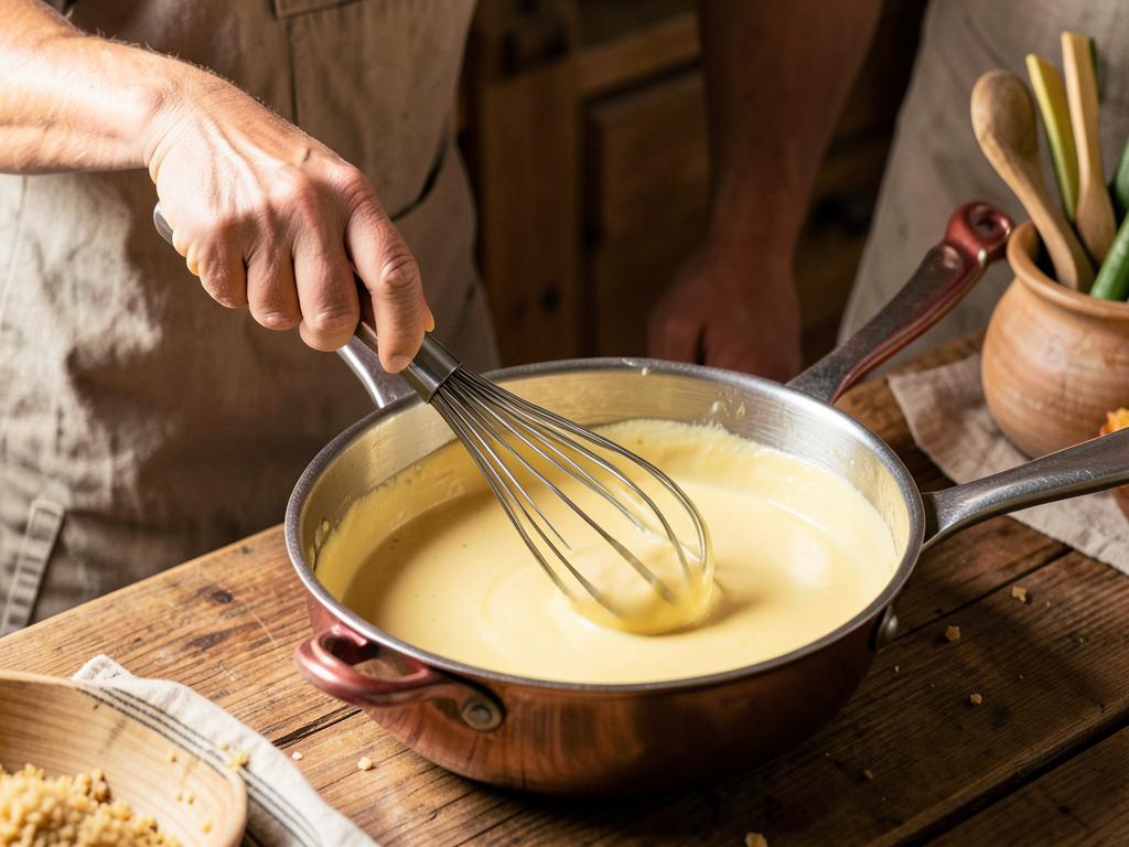 Paso 6: Prepara bechamel con mantequilla, harina y leche