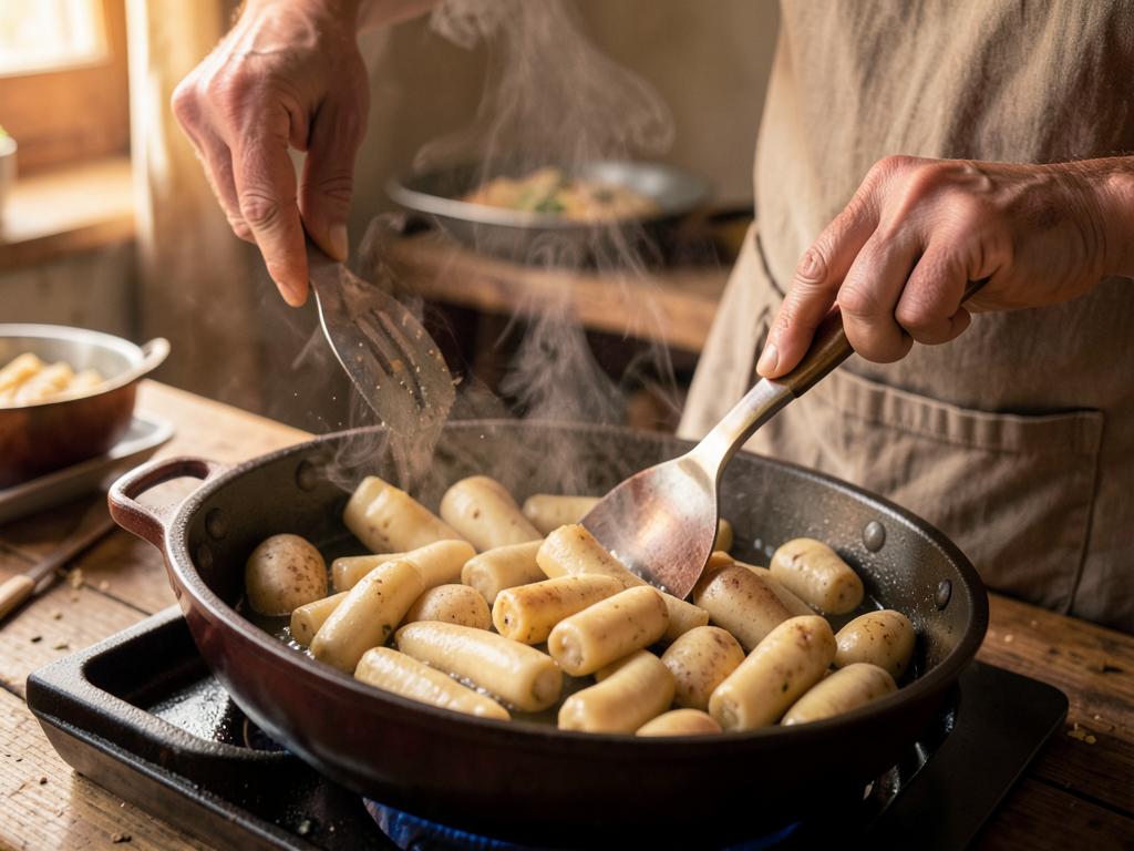 Paso 2: Corta papas en bastones y fríe