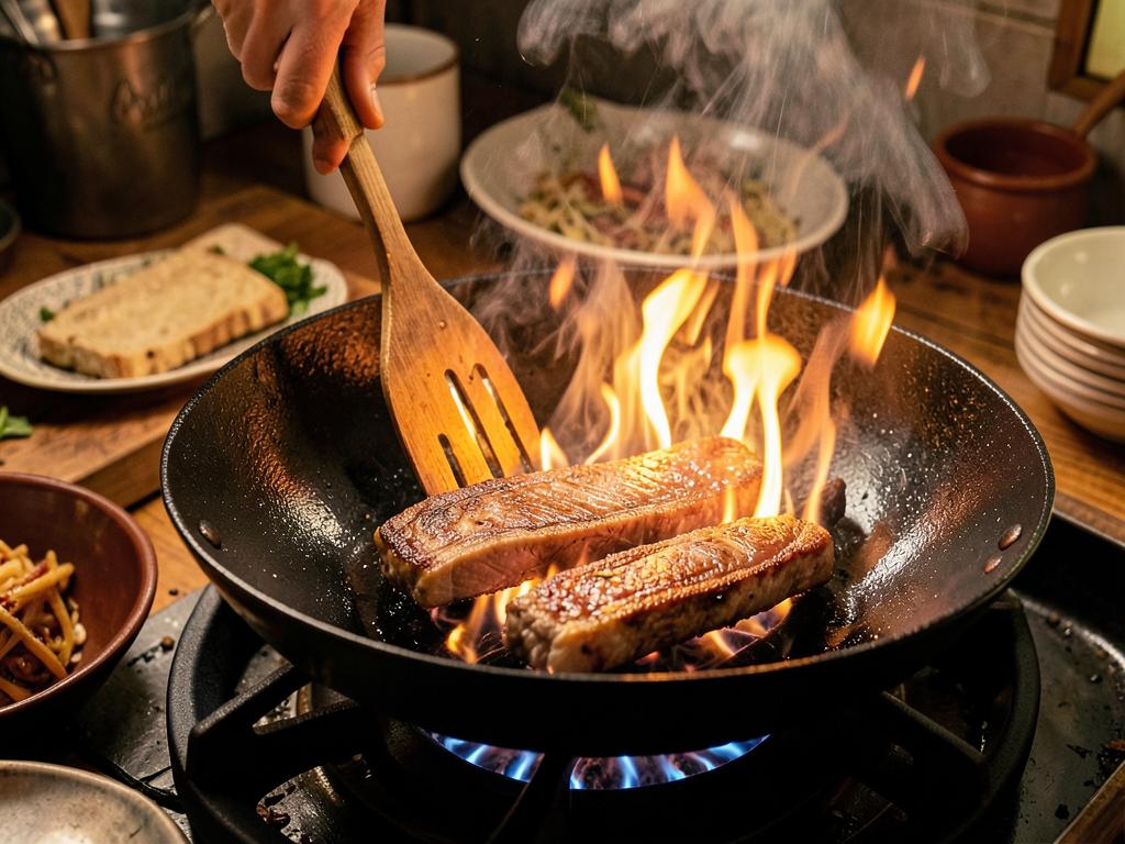 Paso 4: Saltea el lomo a fuego alto en wok