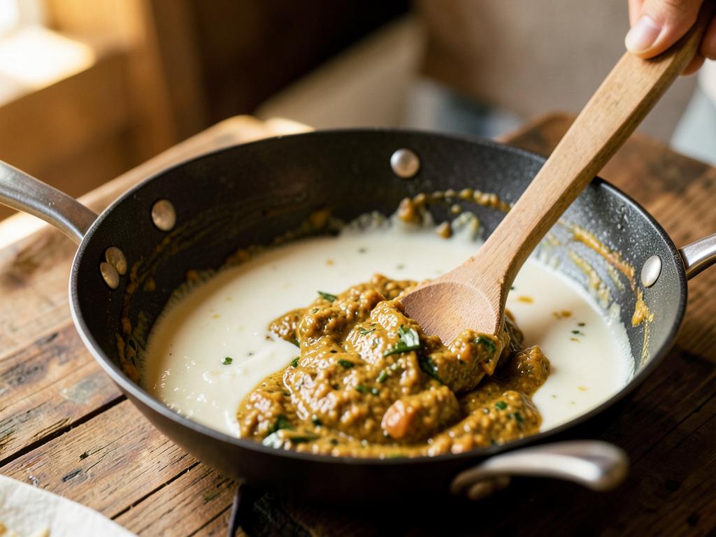 Paso 1: Sofríe pasta massaman con coco