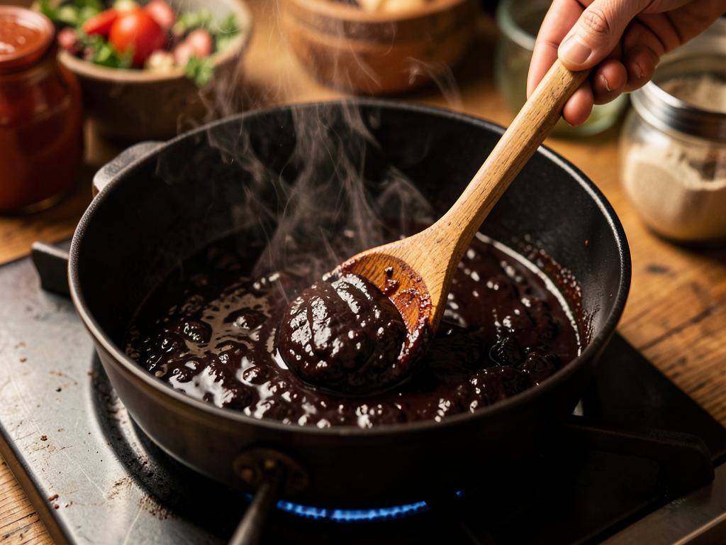 Paso 7: Cocina la salsa lentamente removiendo