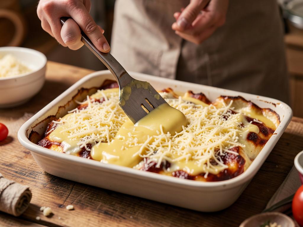 Paso 7: Cubre con bechamel y queso