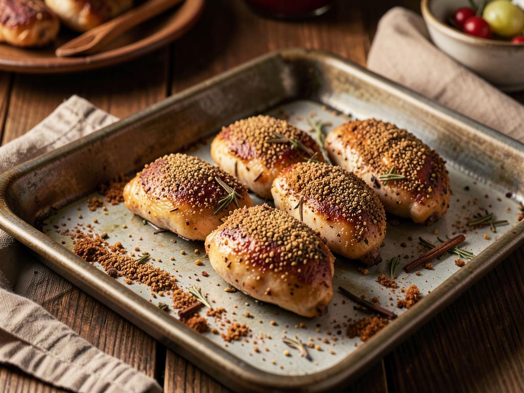Paso 1: Sazona el pollo con sumac, comino, canela y sal
