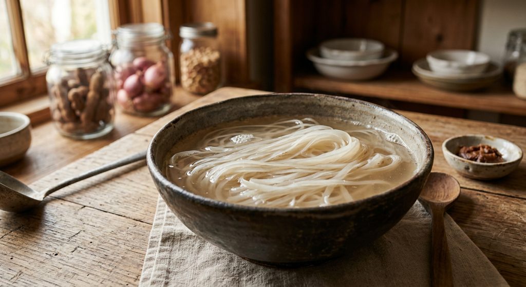 Paso 1: Remoja los fideos en agua tibia