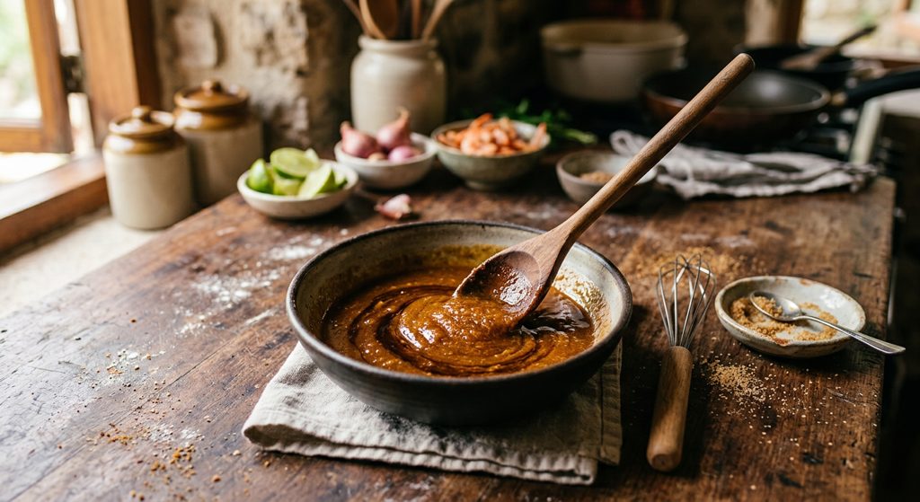 Paso 3: Mezcla tamarindo, salsa de pescado y azúcar
