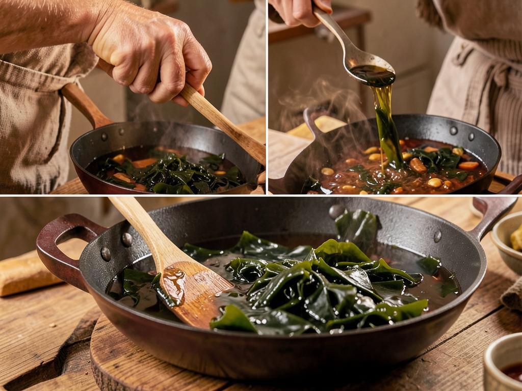 Paso 4: Hidrata el alga wakame en agua