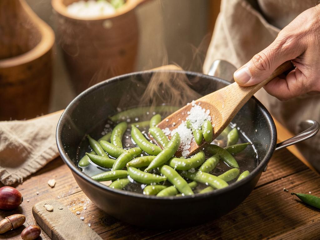 Paso 5: Cuece el edamame en agua con sal