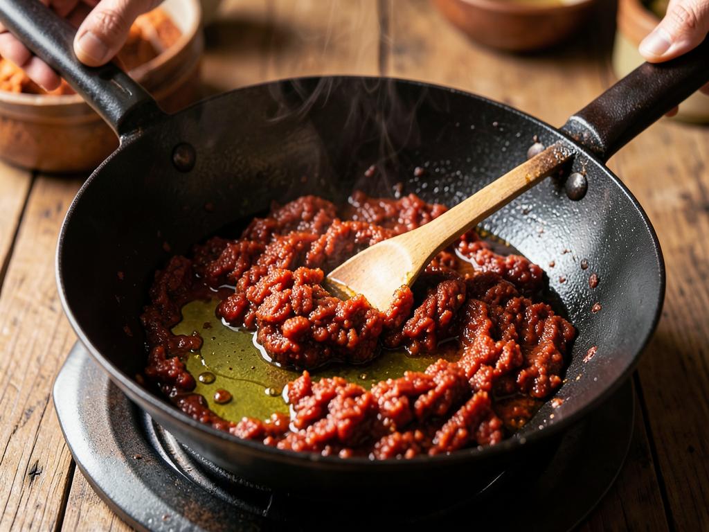 Paso 2: Sofríe la pasta hasta fragante
