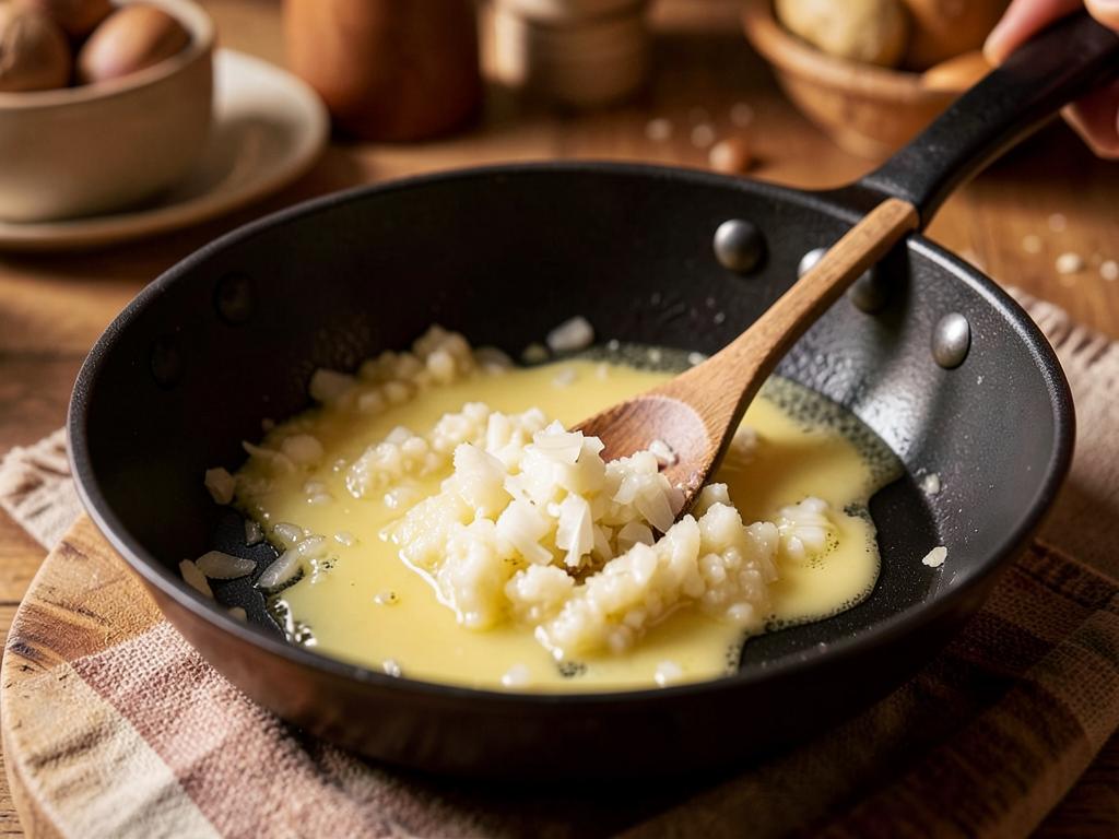 Paso 3: Sofríe cebolla en mantequilla