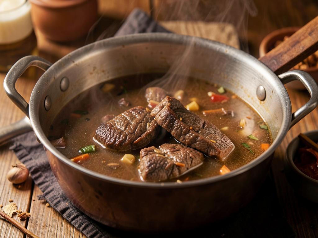 Paso 1: Hierve la falda hasta tierna y reserva caldo