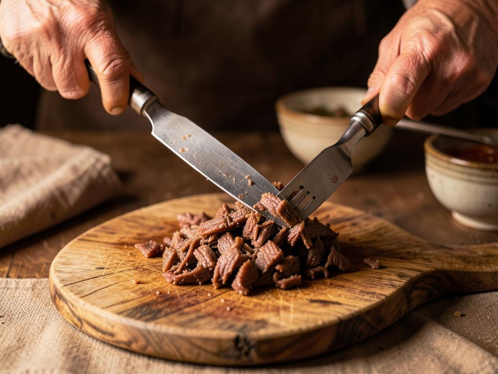Paso 2: Deshebra la carne