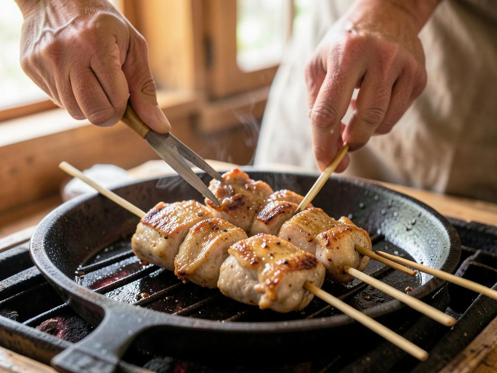 Paso 3: Ensarta el pollo en brochetas