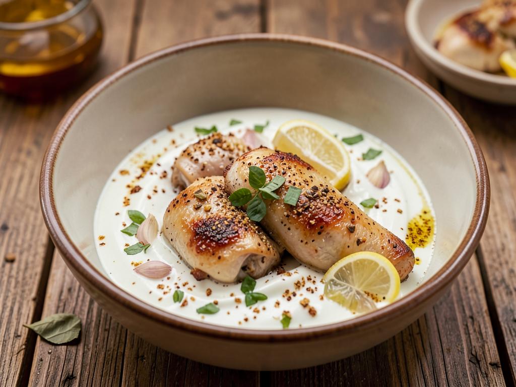 Paso 1: Marina pollo en yogur, especias, ajo y limón
