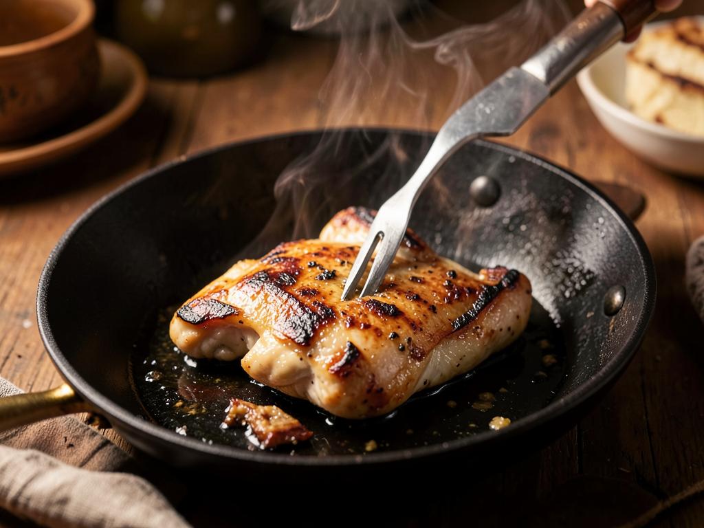 Paso 2: Asa el pollo en sartén caliente