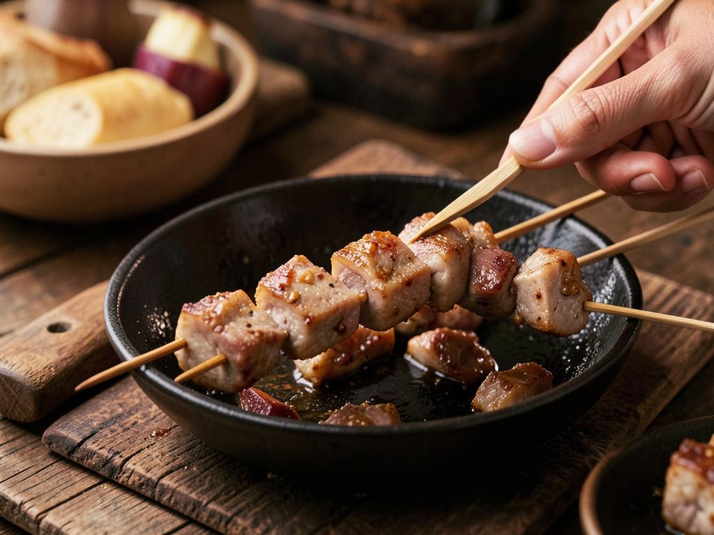 Paso 6: Ensarta la carne en brochetas