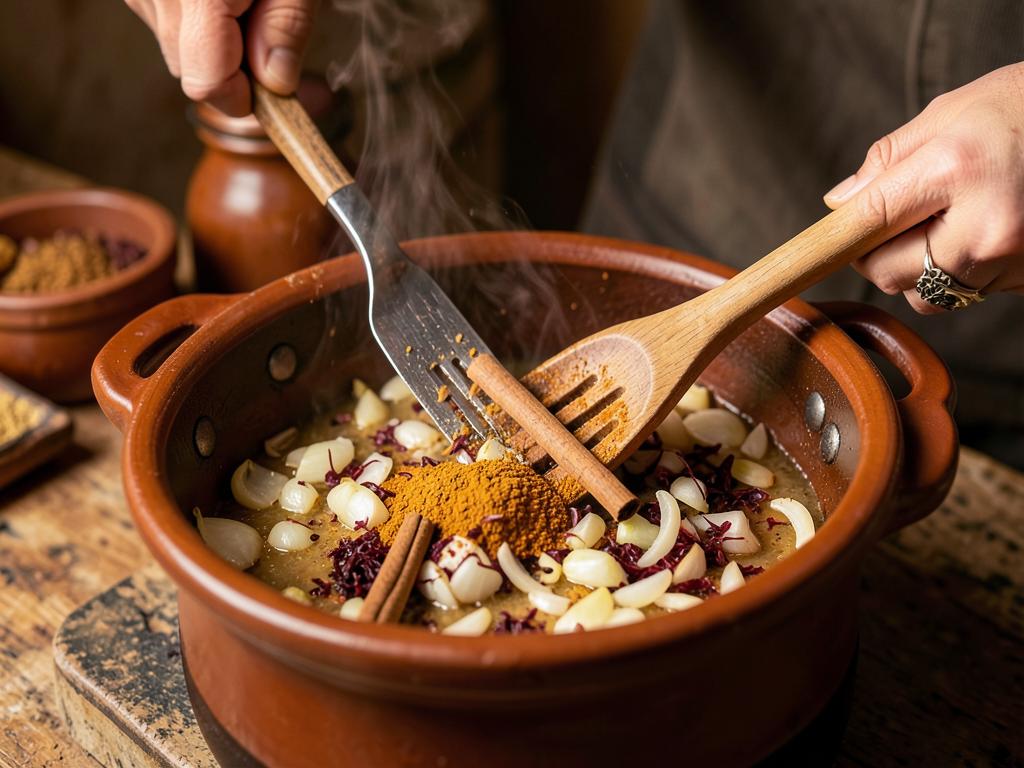 Paso 2: Sofríe cebolla con especias