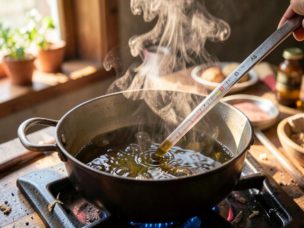 Paso 3: Calienta aceite a 175°C
